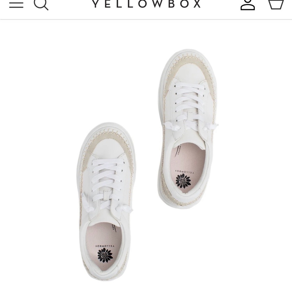 Cute Yellowbox Classic White and Cream Flatform Sneakers Sz 7.5. Great Condition
